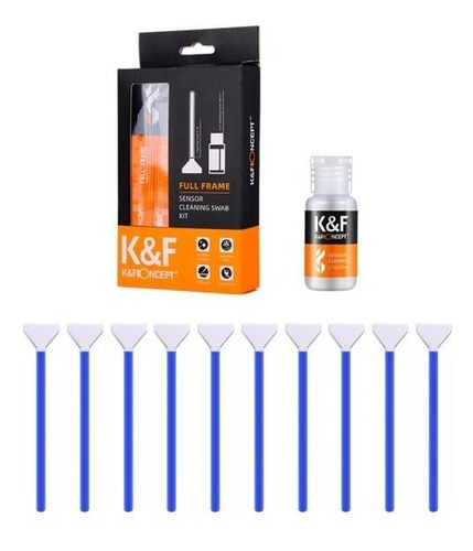 Kit Limpieza De Sensor Full Frame 24 Mm K&f Concept 10 Tips