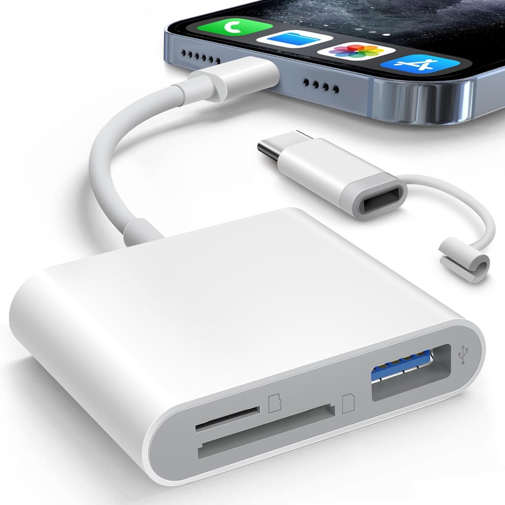Lector De Tarjetas 3 En 1 Sd Microsd iPhone iPad Macbook