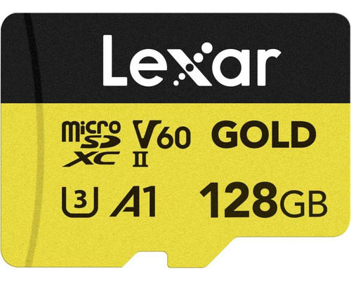 Tarjeta Microsdxc 128gb Lexar Gold U3 V60 A1 Uhs-ii 4k Uhd