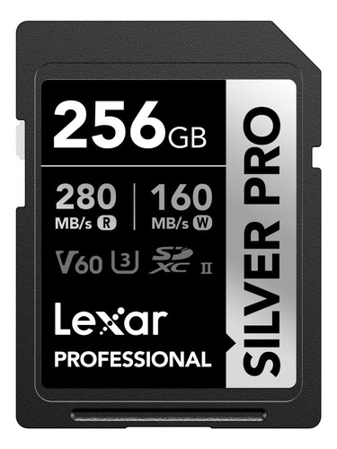 Memoria Sd 256gb Lexar Class 10 U3 V60 Silver Pro Sdxc Uhsii