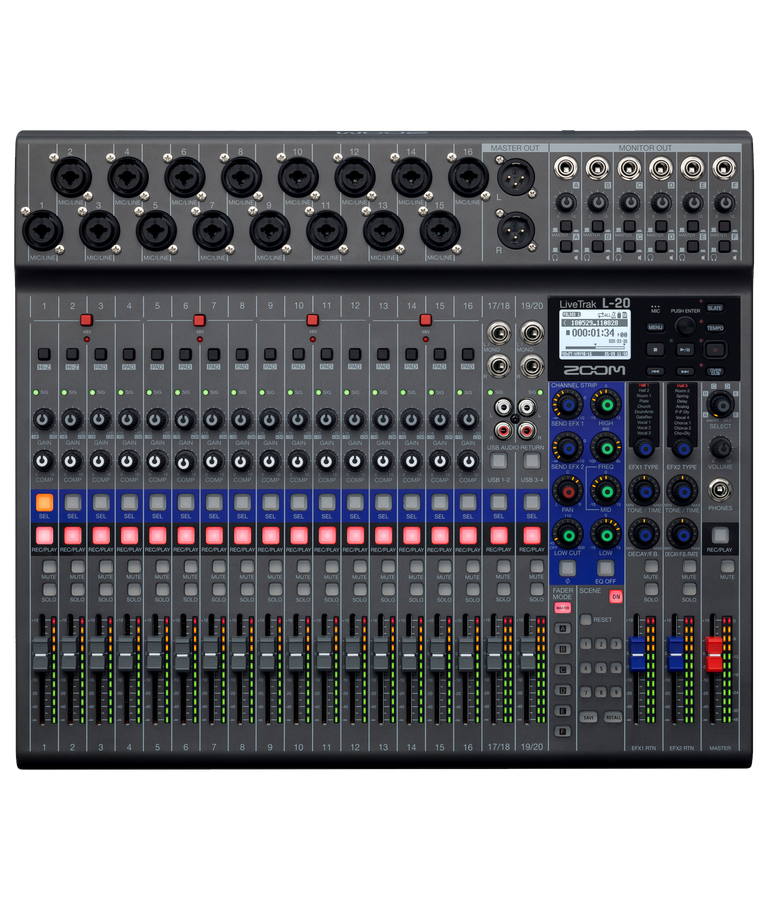Mezclador Digital Y Grabador Multipista Zoom Livetrak L-20