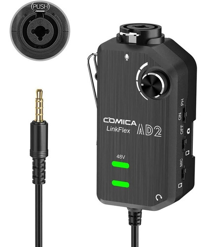 Preamplificador Microfono Linkflex Ad2 Xlr Camara Smartphone