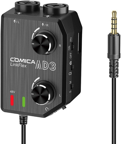 Mezclador De Audio 2 Xlr Camara Smartphone Linkflex Ad3