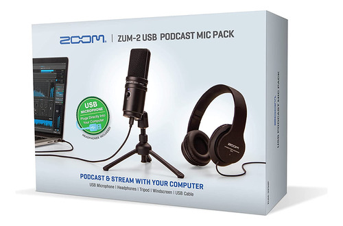 Kit Podcast Microfono Condensador Zoom Zum-2pmp Usb Pc Mac