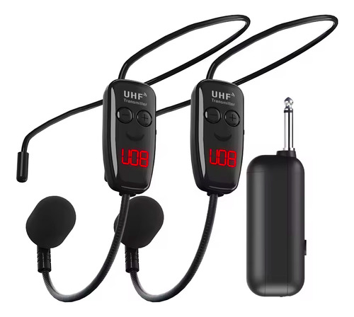 Microfono Diadema U12 Inalambrico Uhf Recargable Dual