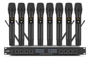 Microfonos Dinamicos Yt8h Xtuga Uhf Rack Set 8 Microfonos