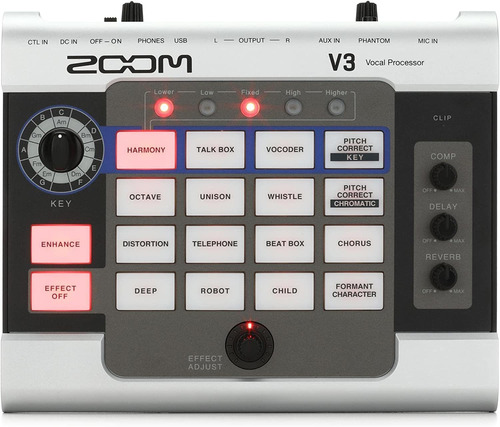 Zoom Procesador Vocal V3 Corrección De Tono Reverb 16 Fx