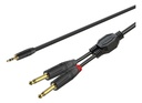 Cable Plug 3.5 Mm Estereo A Dual Plug 1/4 Mono 3 Mts Roxtone