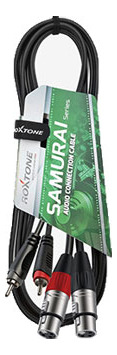 Cable Dual Rca Macho A Dual Xlr Hembra 3 Mts Roxtone Samurai