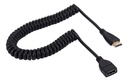 Cable Hdmi Macho A Hdmi Hembra Espiral 60 Cm A 1,5 Mts V1.4