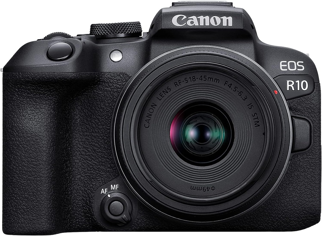 Camara Canon EOS R10 con lente RF-S 18-45mm