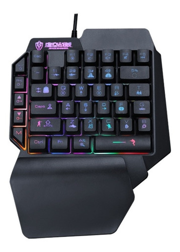 Teclado Gamer De Una Mano Shipadoo F6 Luces Led Rgb