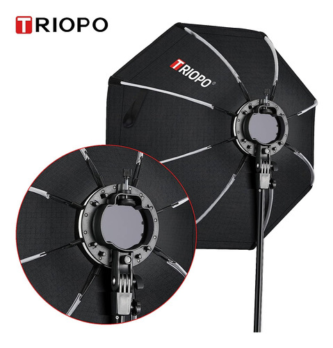 Softbox Octogonal Grid Triopo 65 Cm Flash Speedlite Handgrip