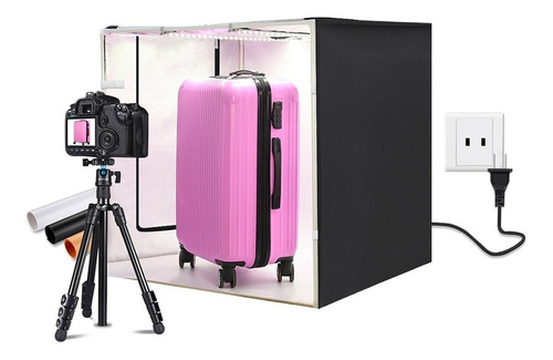 Caja De Luz 80x80 Cm 2 Barra Led 3 Fondo Estudio Fotografico