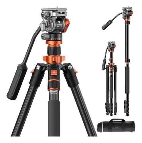 Tripode Monopie K&f Concept Kf09136 210cm Cabezal Fluido