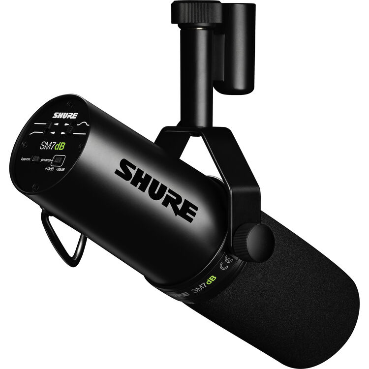 Micrófono vocal dinámico Podcast Shure SM7dB con preamp