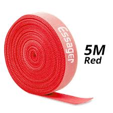 Organizador de Cable Cierre Magico Velcro 5 mts x 1,5 cm Rojo