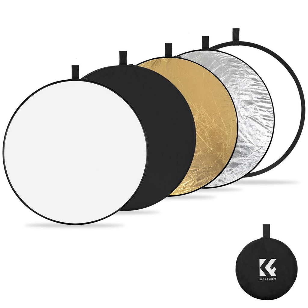Rebotador De Luz Fotografico 80 cm 5 En 1 KF Concept