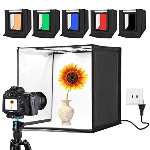 Caja de Luz 40x40 CM 24 Watts con 6 Fondos Fotograficos