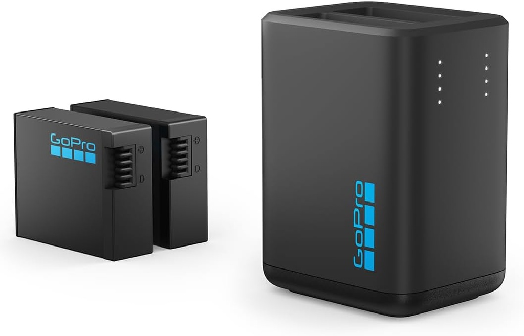 Cargador Bateria dual GoPro 2 baterías Enduro HERO13 Negro