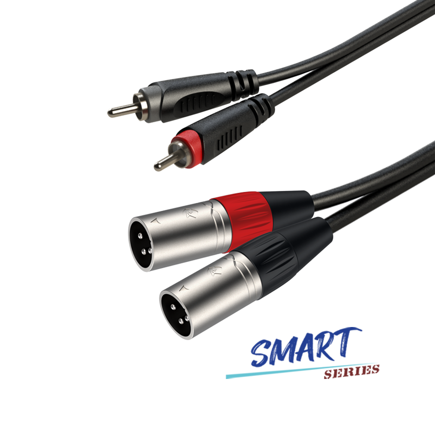 Cable Dual Rca Macho A Dual Xlr Macho 3 Mts Roxtone 