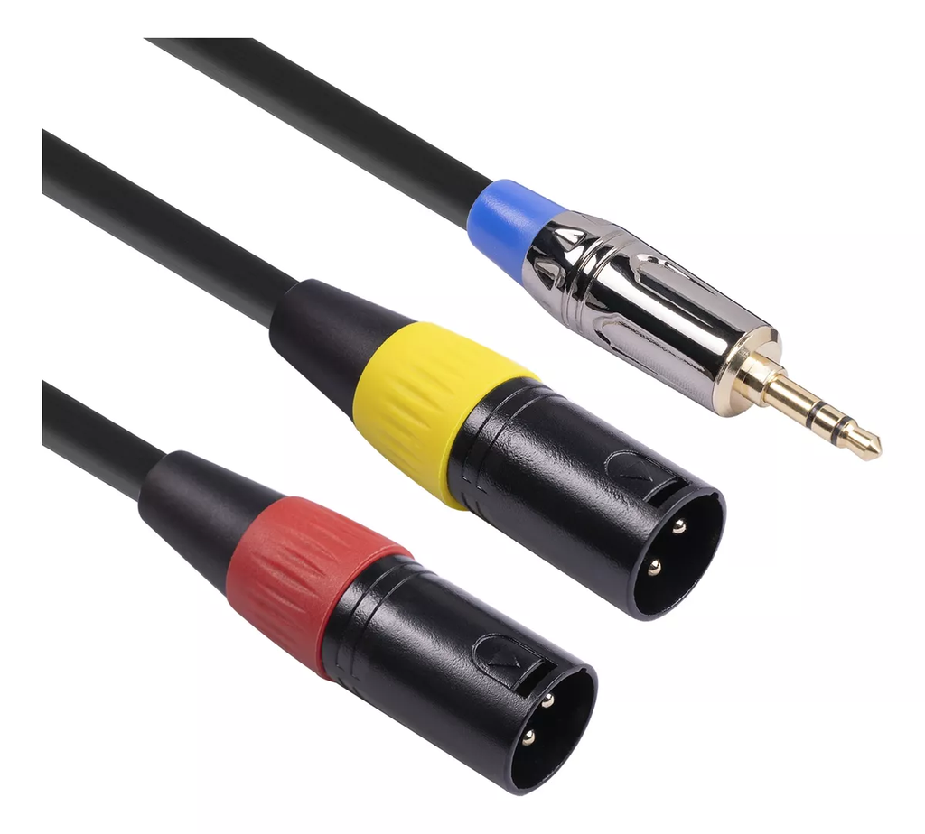  Cable Plug 3.5mm A 2 Xlr Macho De 3 Metros 