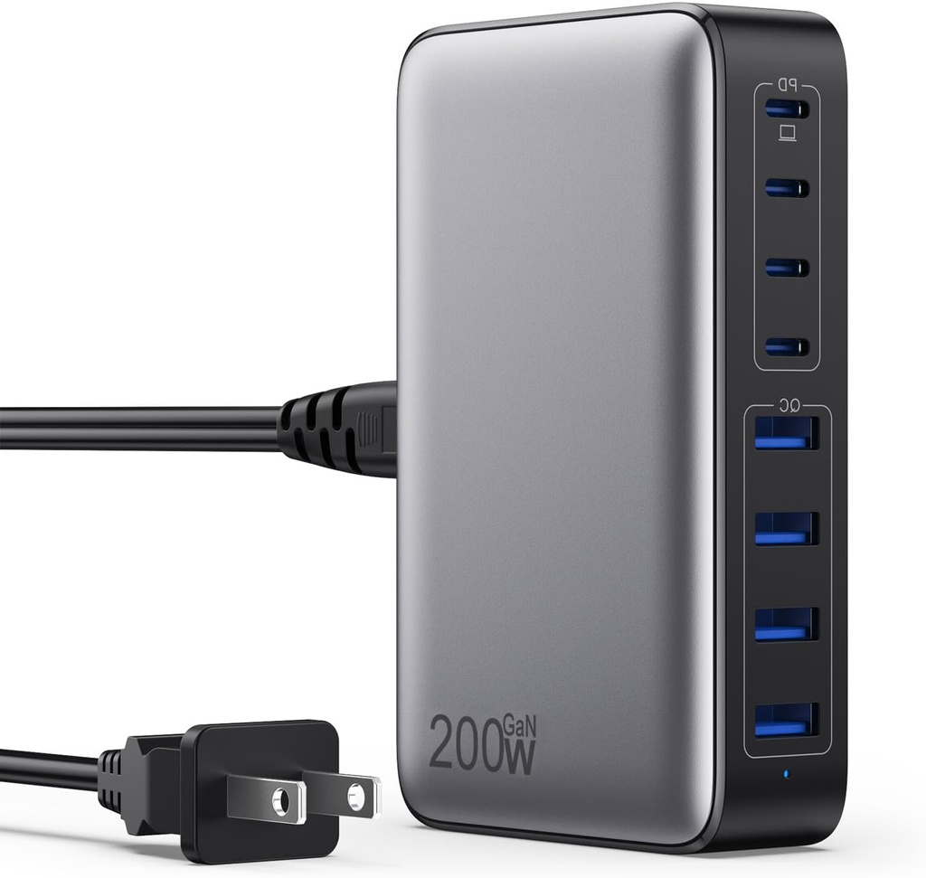 Estacion de Carga GAN III USB 200W 4 Tipo C 4 USB A