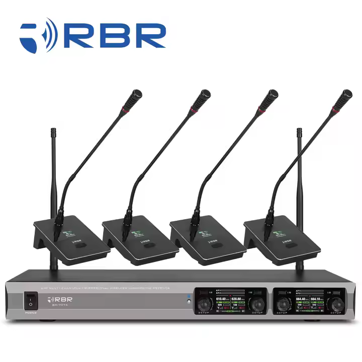 Microfonos Conferencia Cuello Cisne Set 4 RBR BM7074 UHF