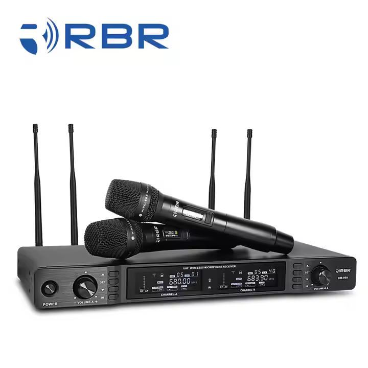 Microfonos Dinamicos BM-999 Uhf Rack Set 2 Microfonos