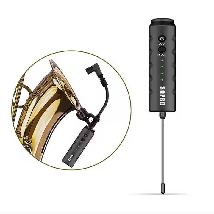 Microfono de Saxofon + balita SGPro TR2 Inalambrico UHF RBR