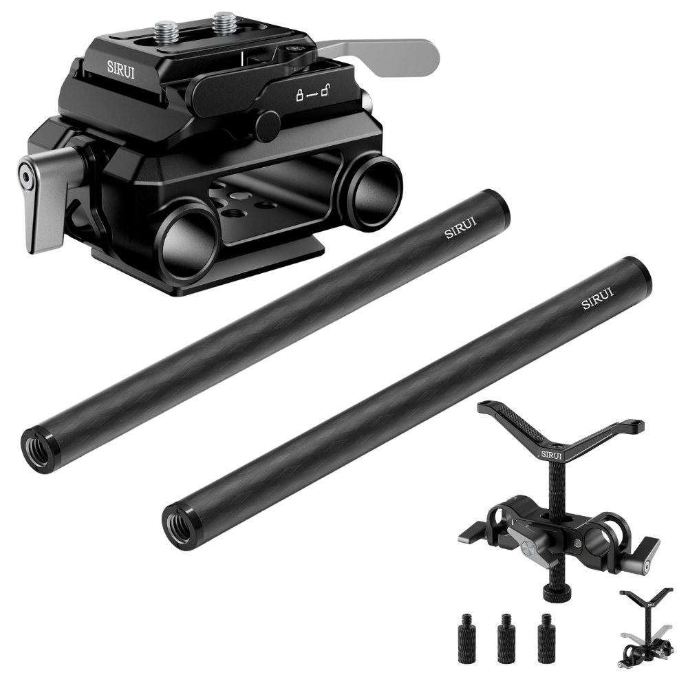 Placa base Sirui SIRUI AM-QA-LR con Varillas De 30 Cm Fibra de Carbono
