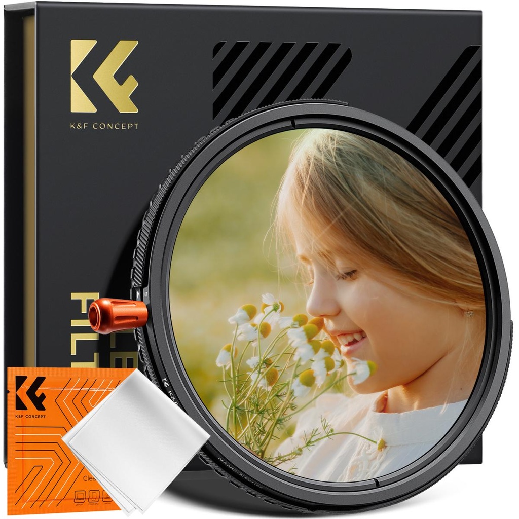 Filtro 3 en 1 Nd Variable CPL Black mist 1/4 K&f Concept Nd2-nd32 77 Mm