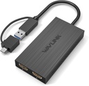 Adaptador USB WAVLINK tarjeta de video USB C a HDMI para monitores duales