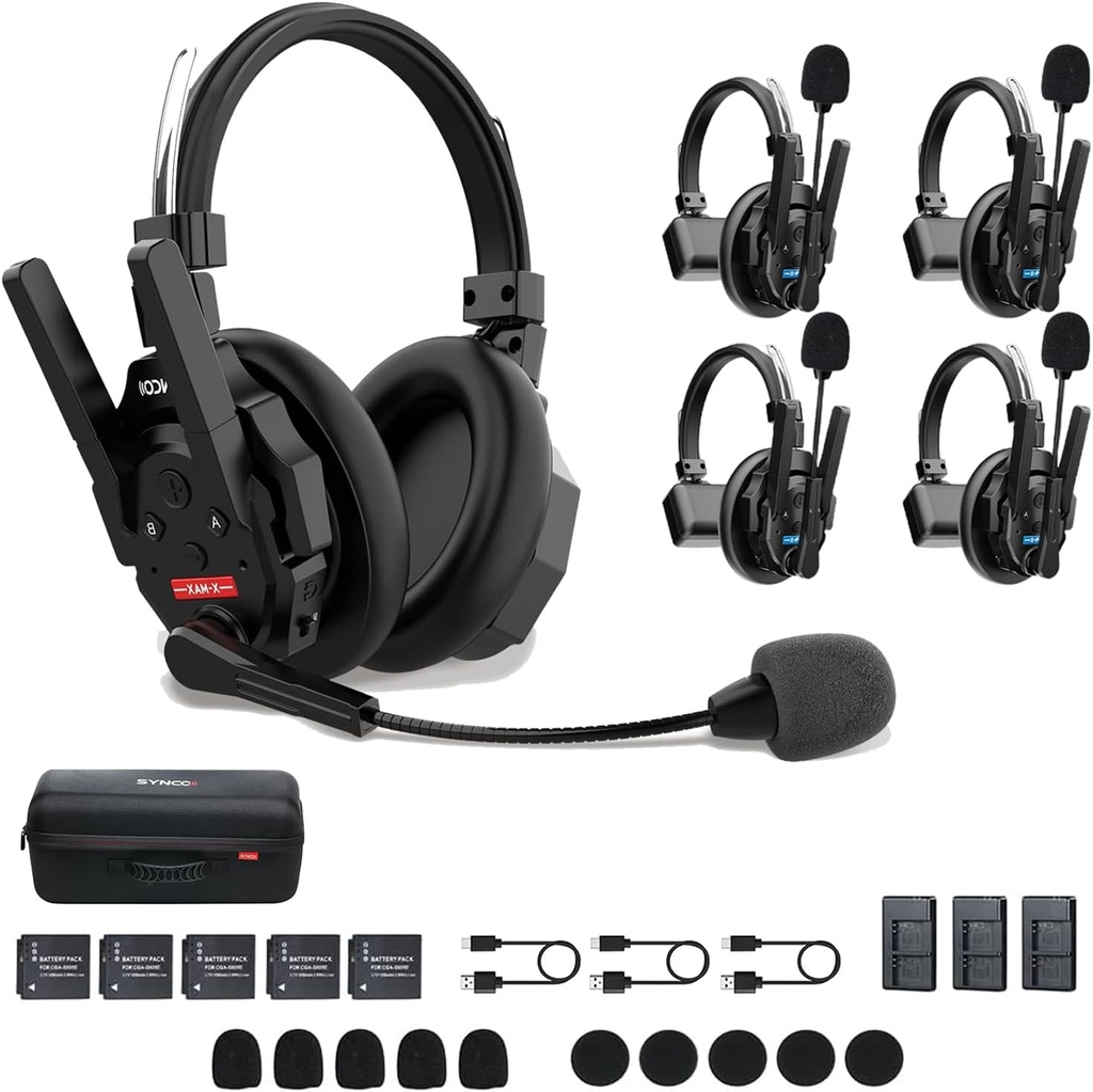 Intercomunicador Synco Xtalk XMax9 Dual Ear 500 Mts Kit 5 und