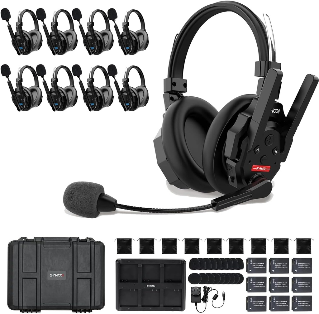 Intercomunicador Synco Xtalk XMax9 Dual Ear 500 Mts Kit 9 und