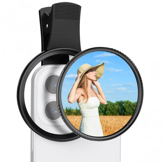 Filtro 2 en 1 CPL y Black Mist 1/4 con Clip Smartphone 67mm K&f Concept KF01.2900V2