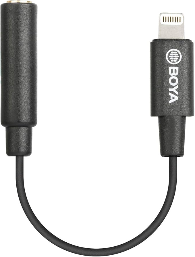 Adaptador iPhone iPad Lightning Plug Trrs 3.5mm Boya Byk3