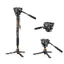 Tripode Monopie Coman DX327CQ6 Fibra de Carbono Cabezal Fluido 173 cm 
