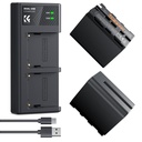 Kit 2 Baterias Np-F970 6600mah para Sony K&f Concept + Cargador